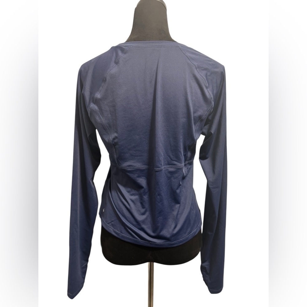 Halara Solid Thumb Hole Yoga Sports Top Navy - Picture 4 of 11